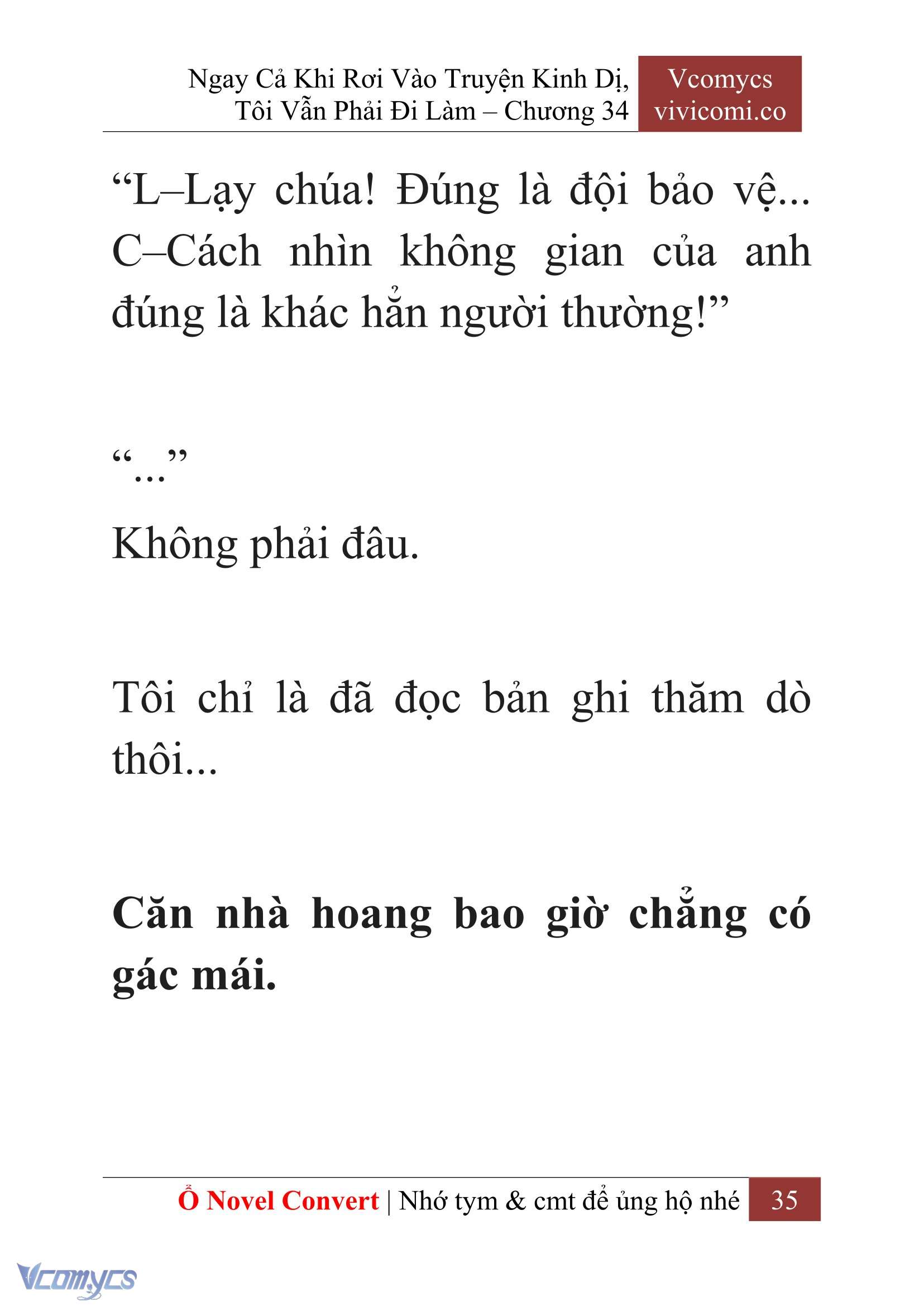 [Novel] Ngay Cả Khi Rơi Vào Truyện Kinh Dị, Tôi Vẫn Phải Đi Làm Chapter  34 - 37