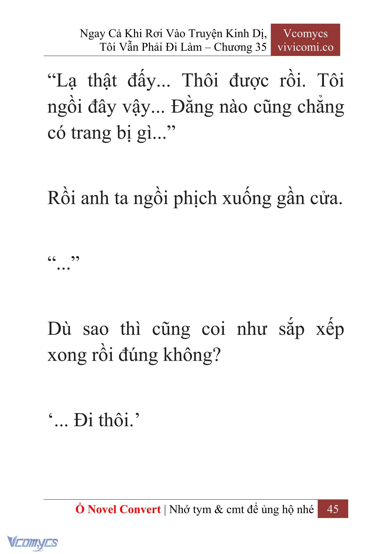 [Novel] Ngay Cả Khi Rơi Vào Truyện Kinh Dị, Tôi Vẫn Phải Đi Làm Chapter  35 - 47