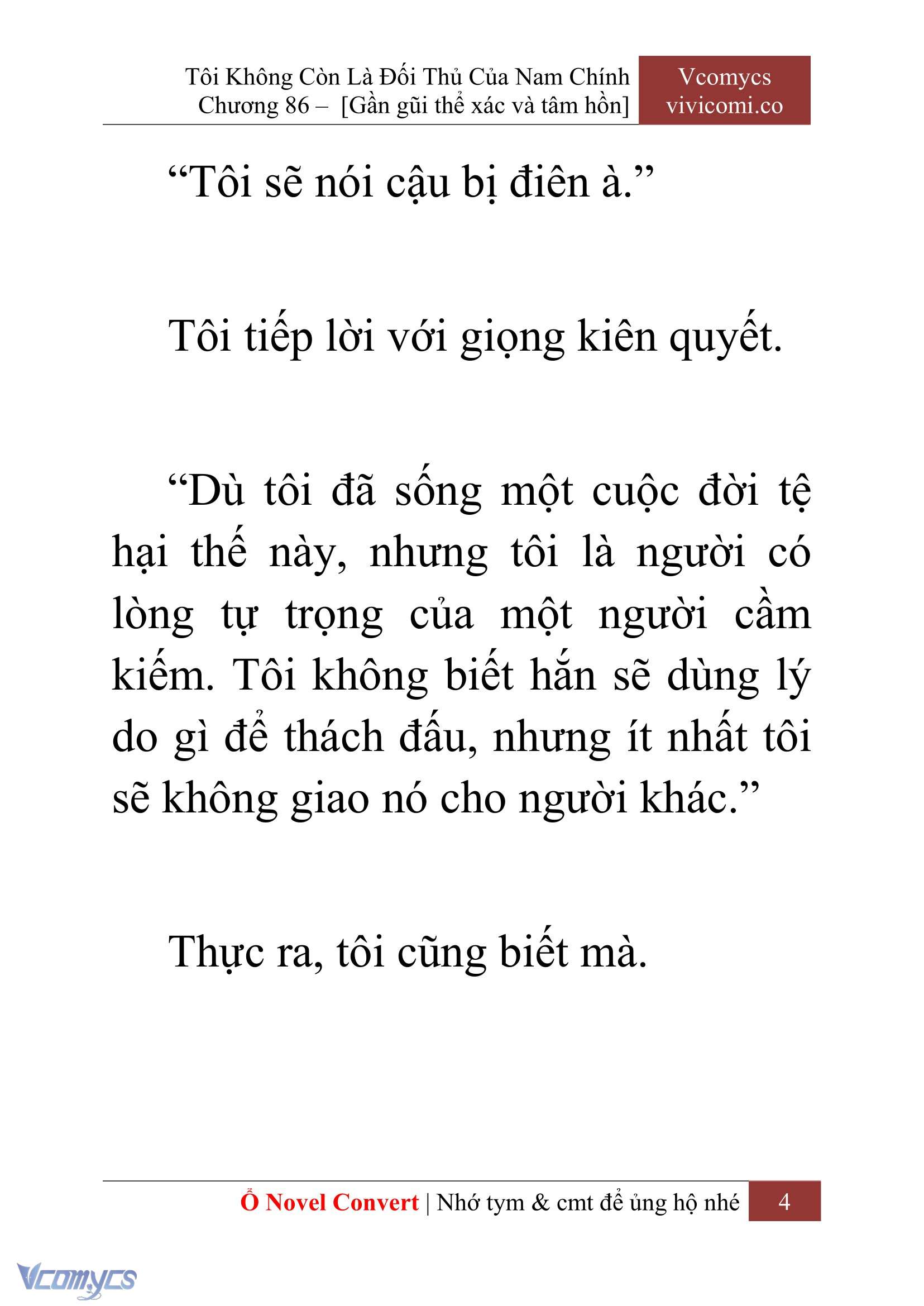 [Novel] Tôi Không Còn Là Đối Thủ Của Nam Chính Chapter  86 - 6