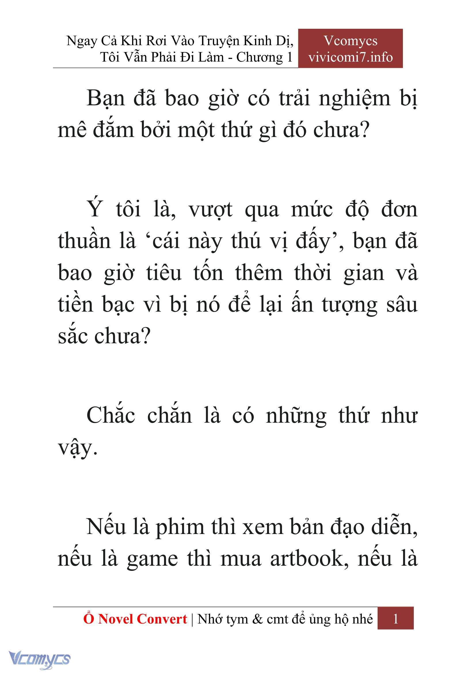 [Novel] Ngay Cả Khi Rơi Vào Truyện Kinh Dị, Tôi Vẫn Phải Đi Làm Chapter  1 - 3