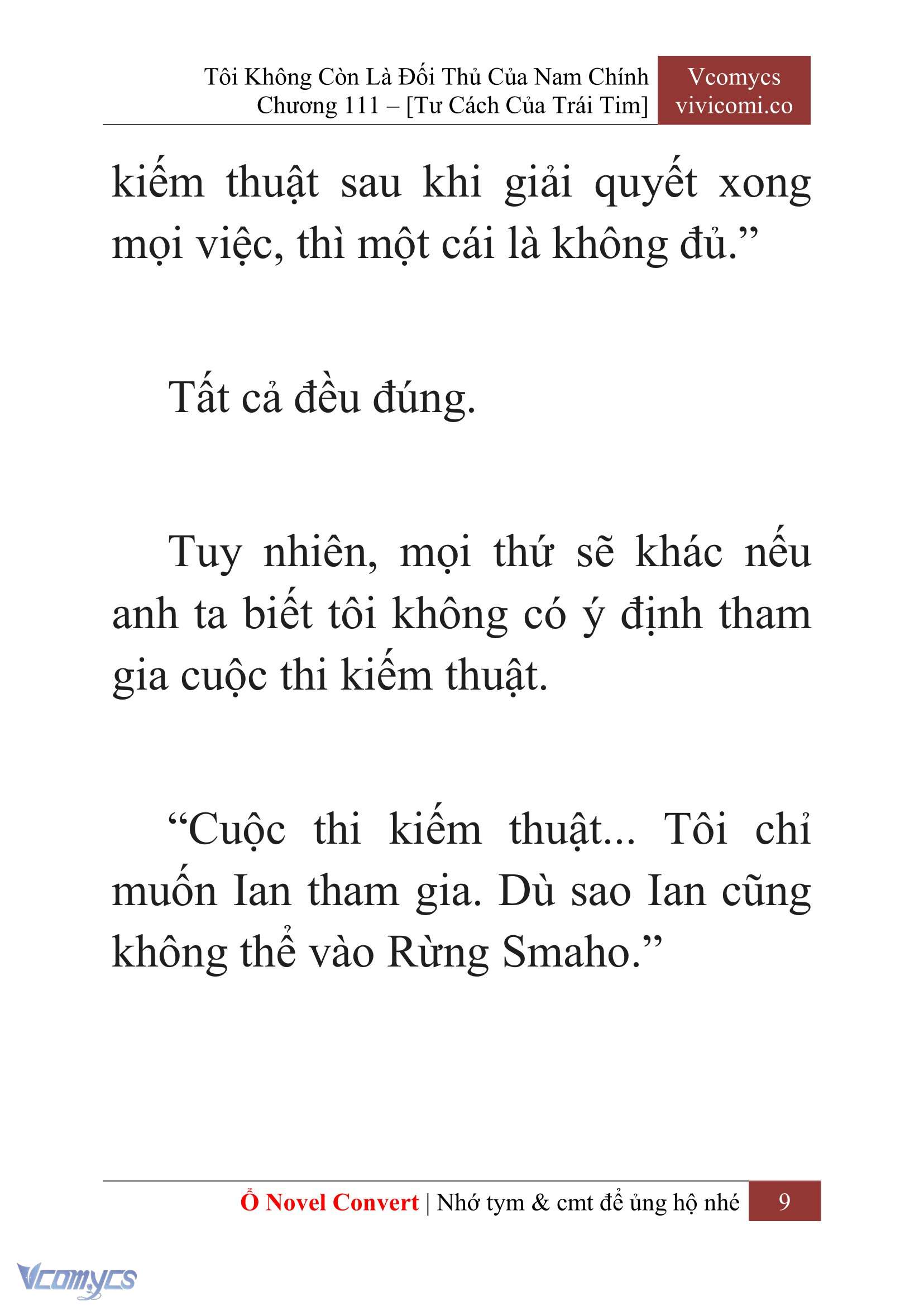 [Novel] Tôi Không Còn Là Đối Thủ Của Nam Chính Chapter  111 - 11