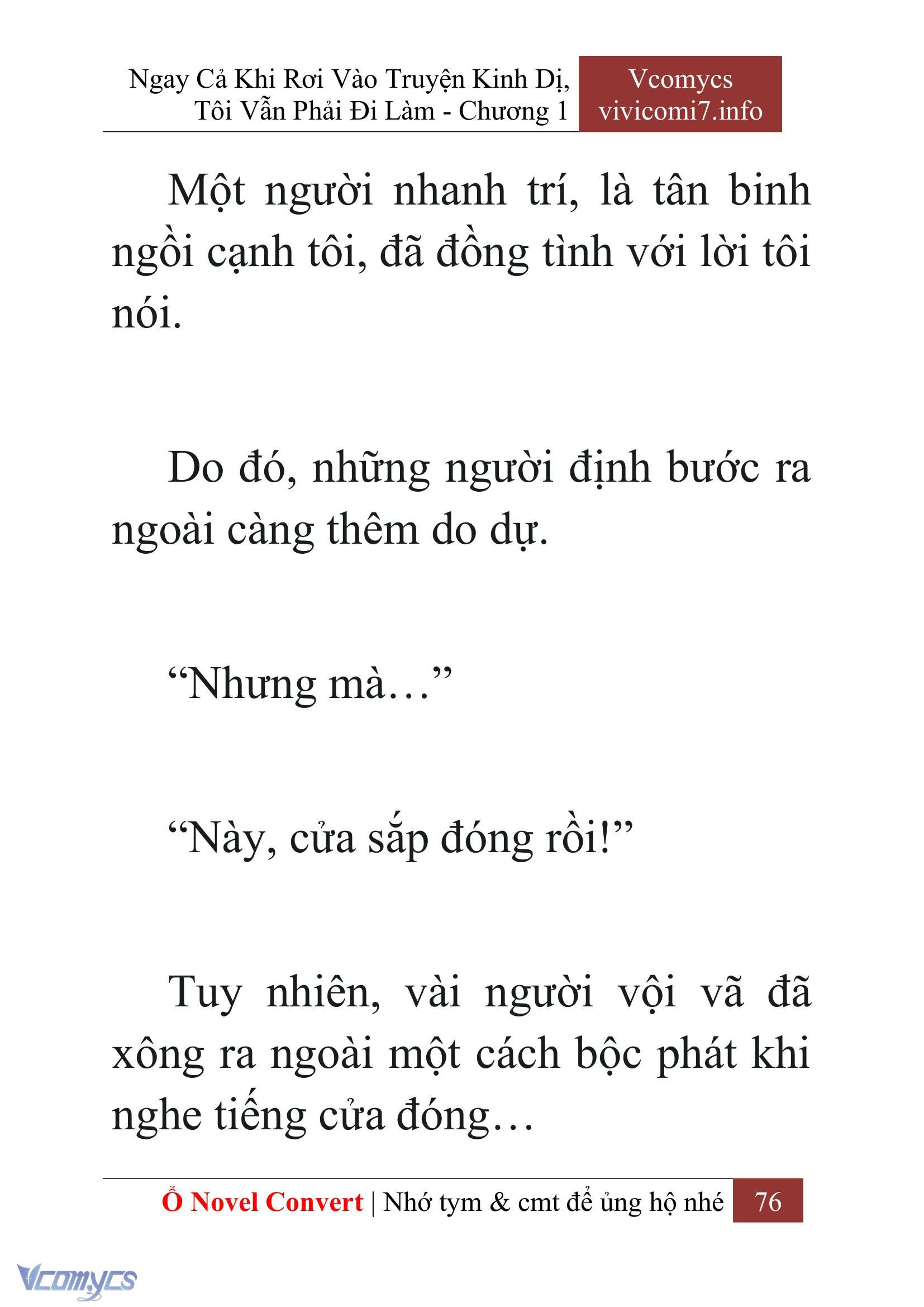 [Novel] Ngay Cả Khi Rơi Vào Truyện Kinh Dị, Tôi Vẫn Phải Đi Làm Chapter  1 - 78