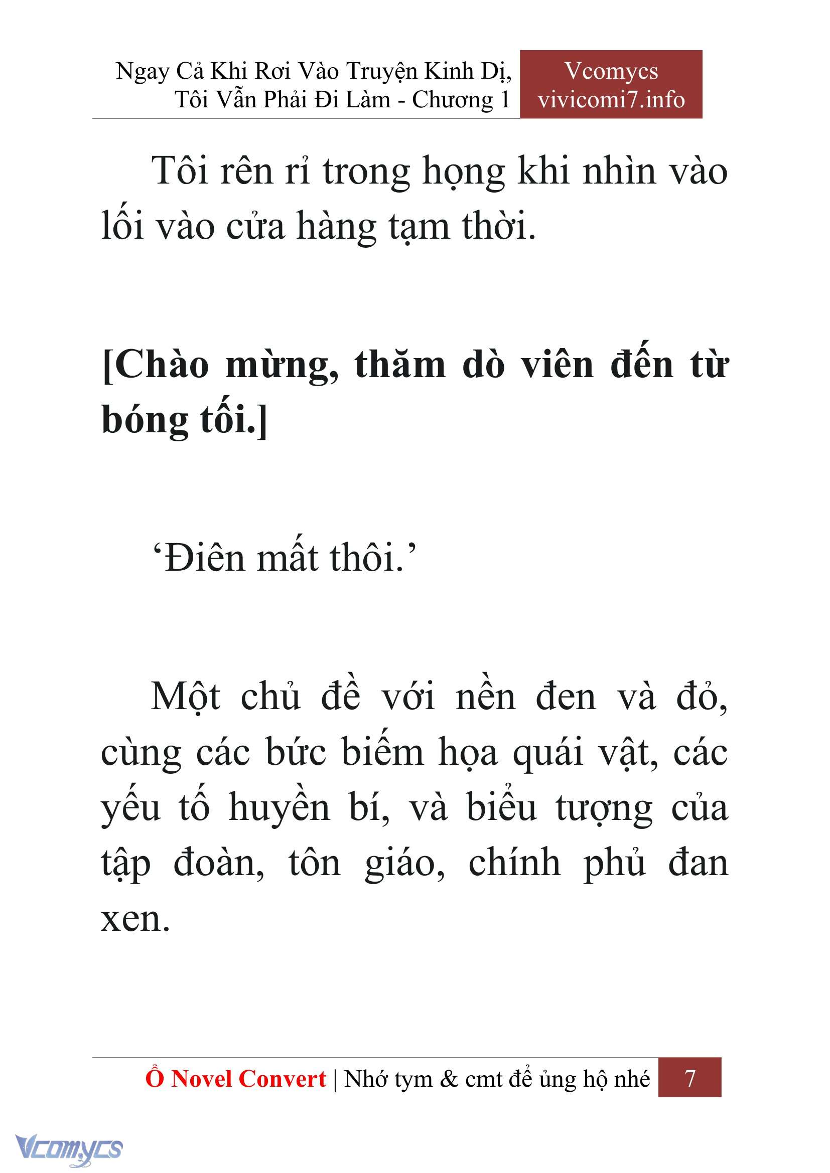 [Novel] Ngay Cả Khi Rơi Vào Truyện Kinh Dị, Tôi Vẫn Phải Đi Làm Chapter  1 - 9