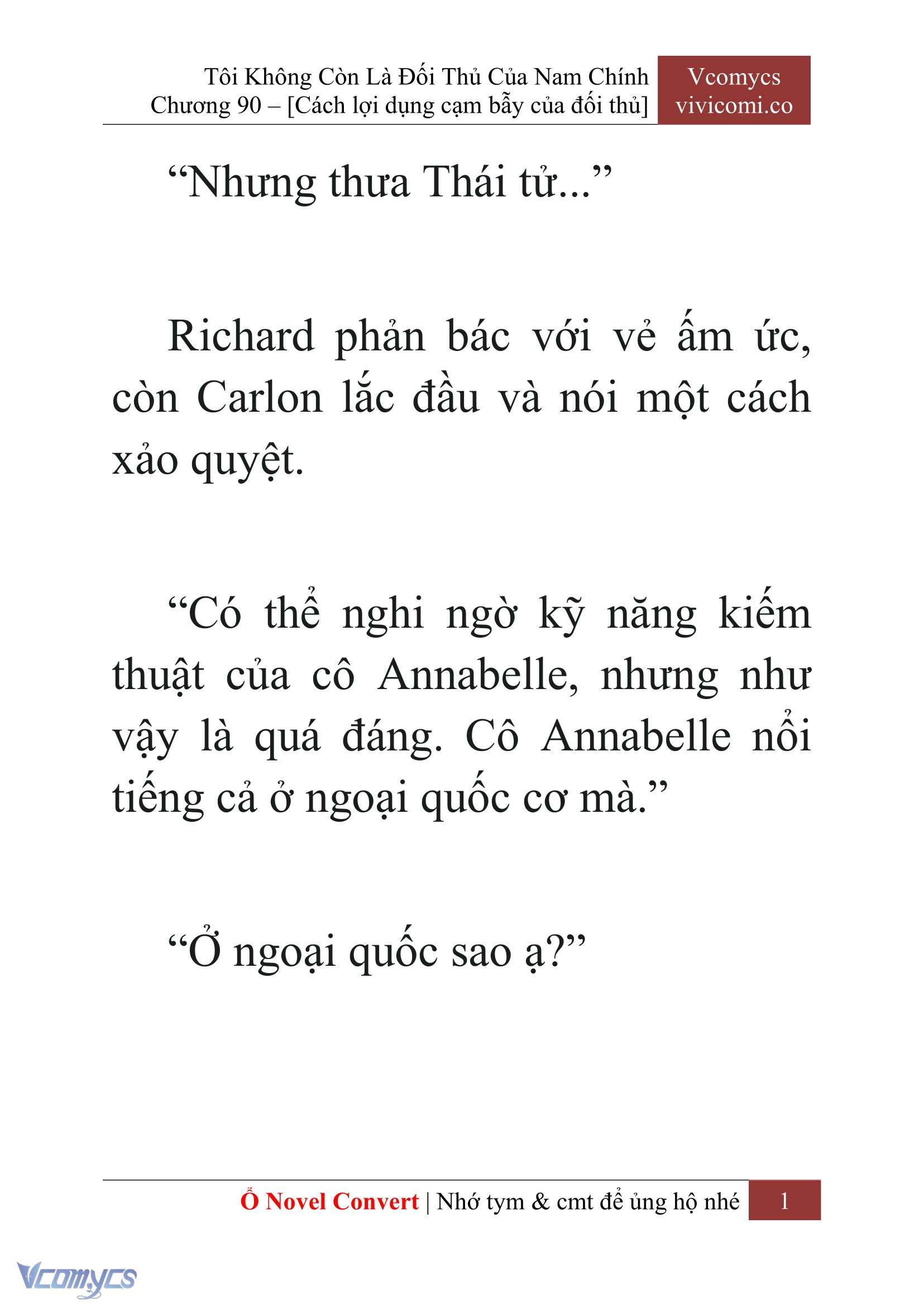 [Novel] Tôi Không Còn Là Đối Thủ Của Nam Chính Chapter  90 - 3