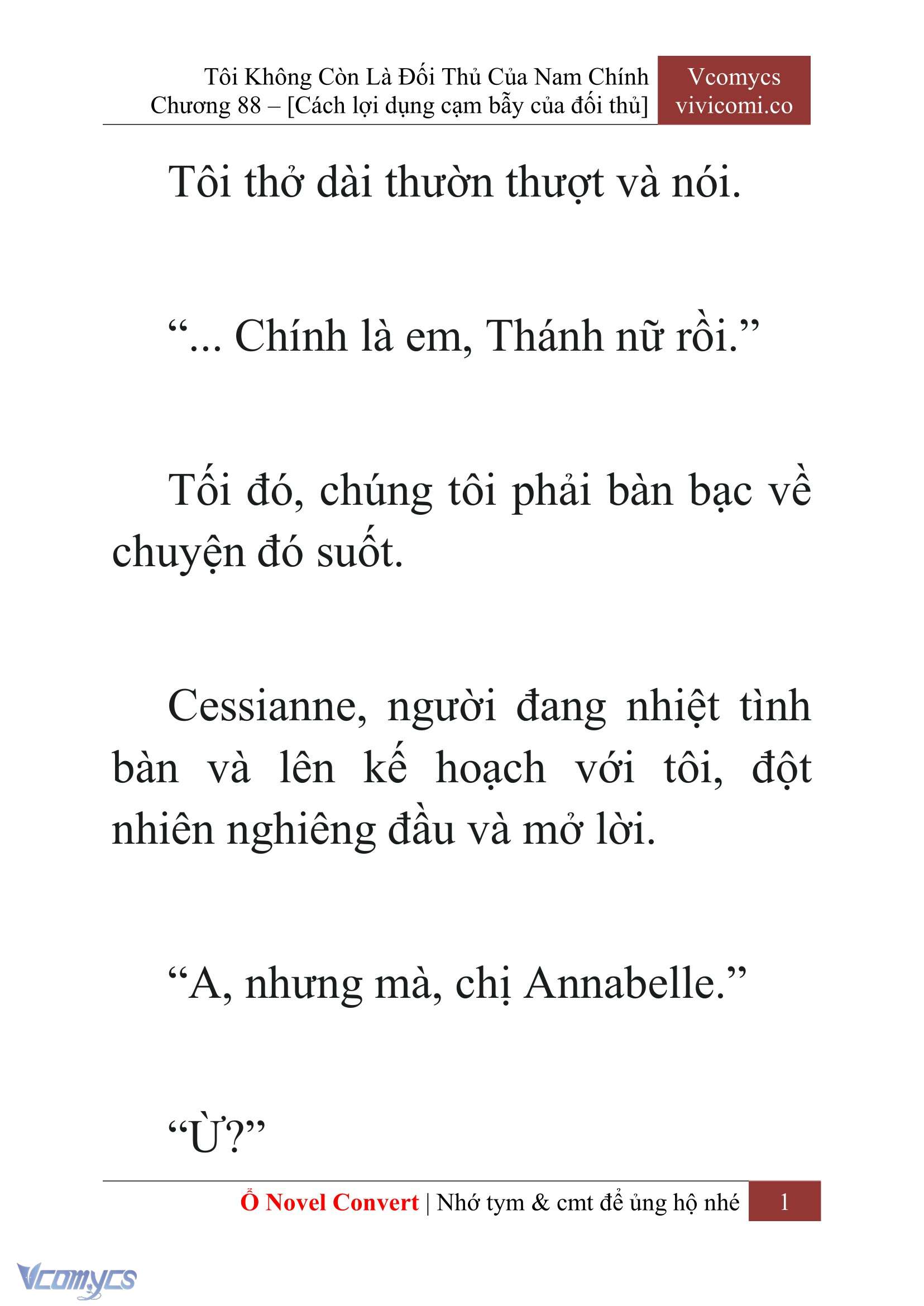 [Novel] Tôi Không Còn Là Đối Thủ Của Nam Chính Chapter  88 - 3