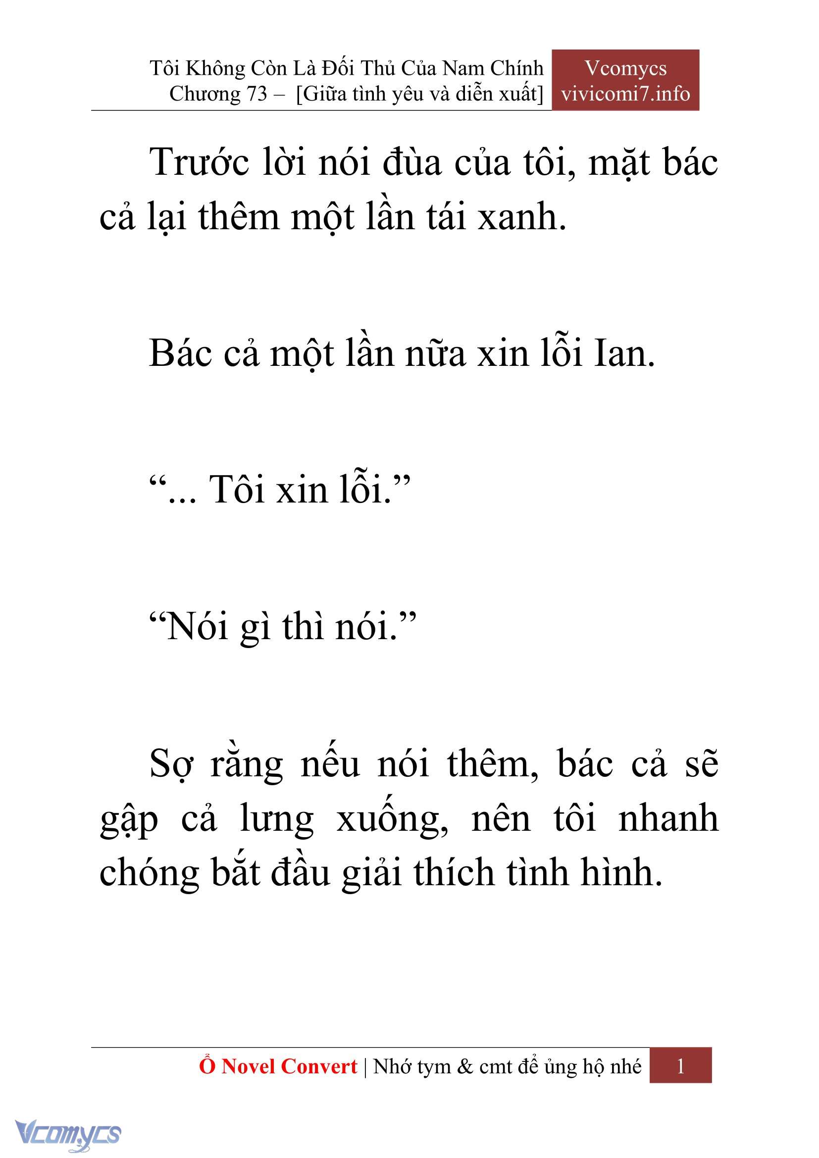 [Novel] Tôi Không Còn Là Đối Thủ Của Nam Chính Chapter  73 - 3