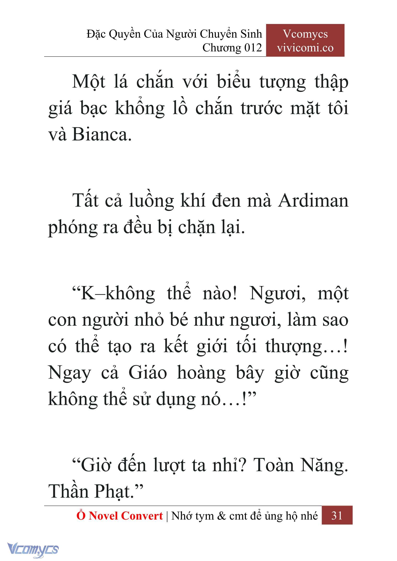 [Novel] Đặc Quyền Của Người Chuyển Sinh Chapter  12 - 33
