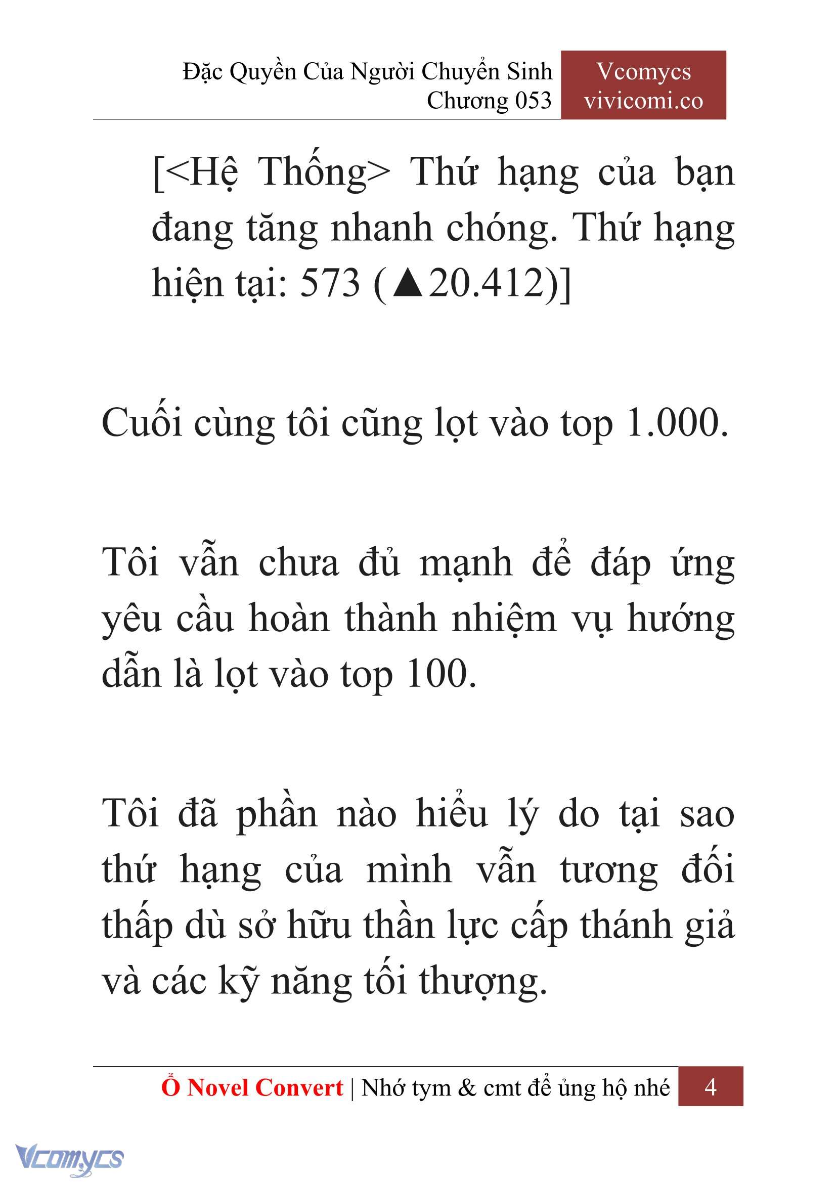 [Novel] Đặc Quyền Của Người Chuyển Sinh Chapter  53 - 6