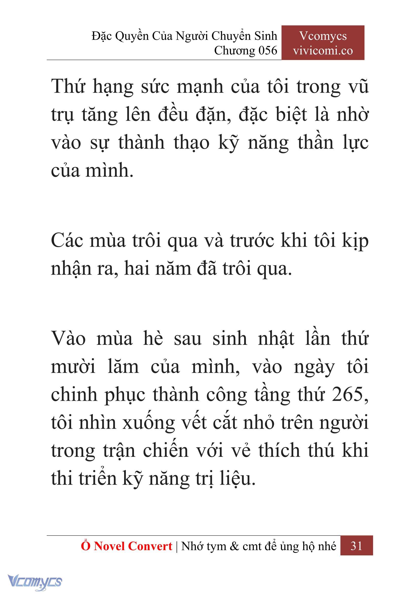 [Novel] Đặc Quyền Của Người Chuyển Sinh Chapter  56 - 33