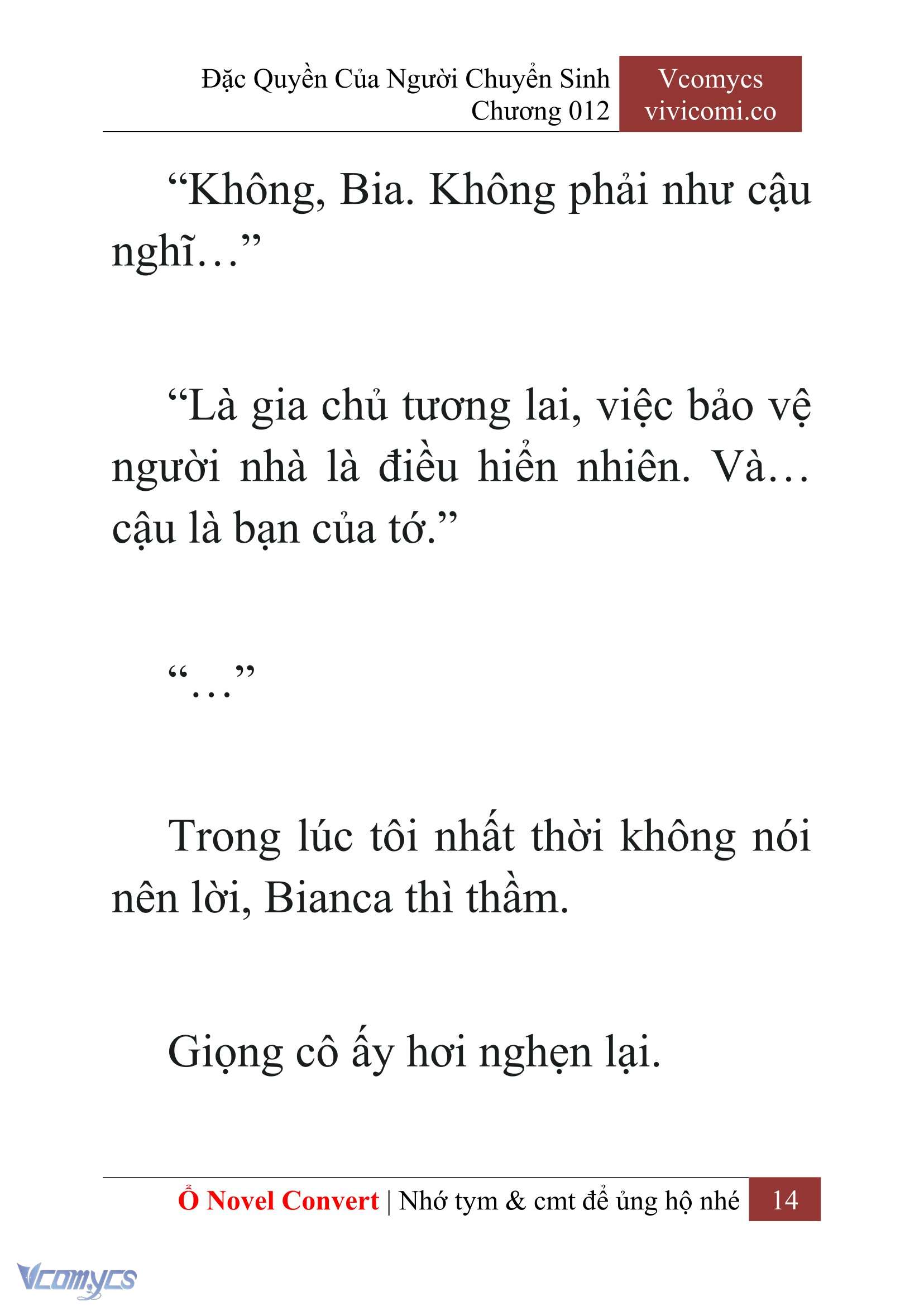 [Novel] Đặc Quyền Của Người Chuyển Sinh Chapter  12 - 16