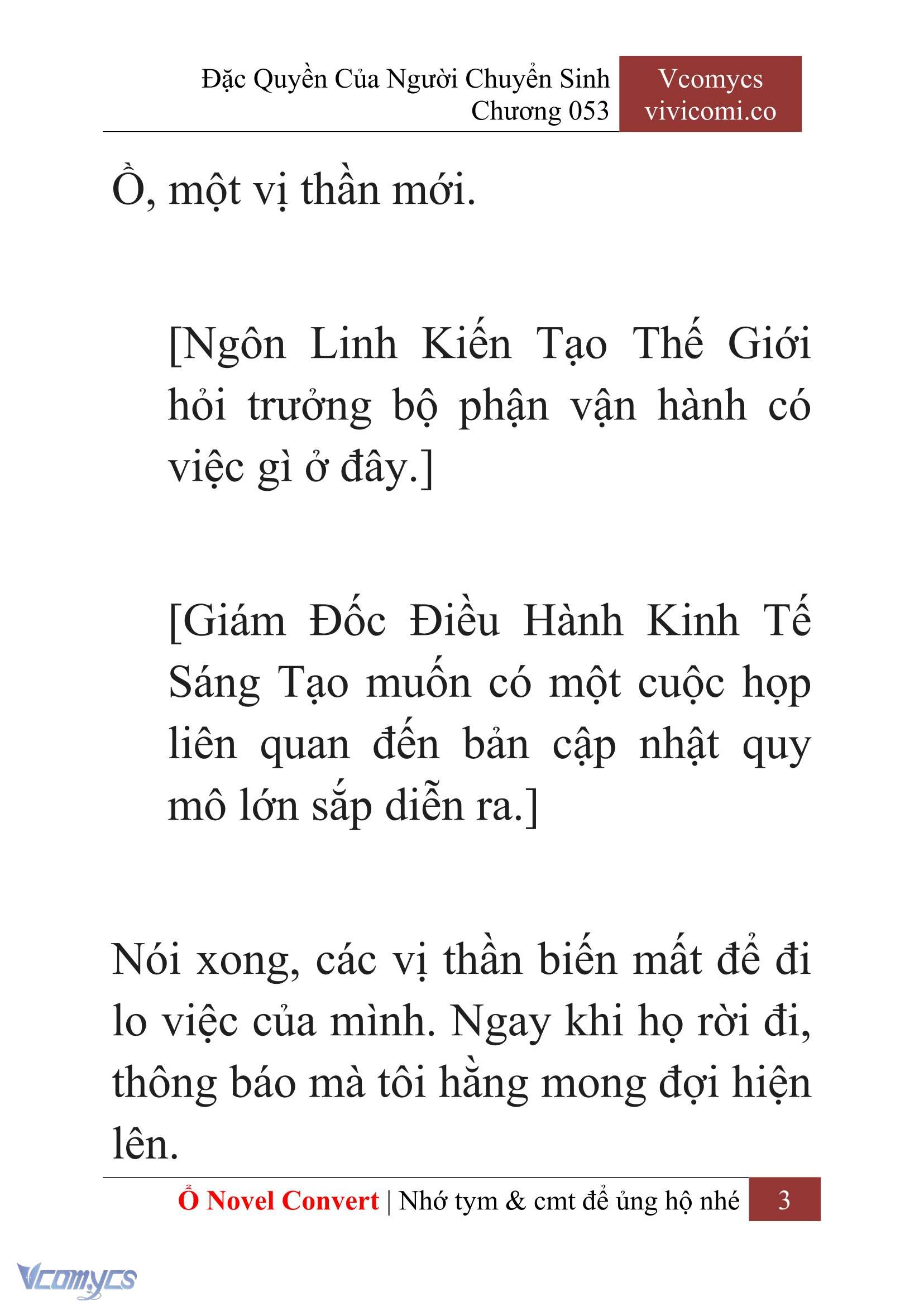 [Novel] Đặc Quyền Của Người Chuyển Sinh Chapter  53 - 5